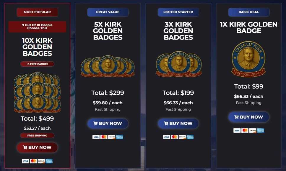 Charlie Kirk Golden Badge Charlie Kirk Golden Badge price